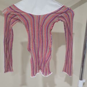 Colorful Zigzag Knit Top